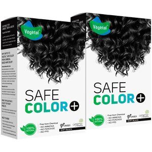 Vegetal Safe Hair Color  Soft Black 100gm (Pack of 2) for Men & Women